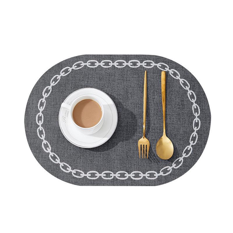 Leather placemat ins wind waterproof thermal insulation mat Nordic creative western food table mat Printable cloth pattern placemat