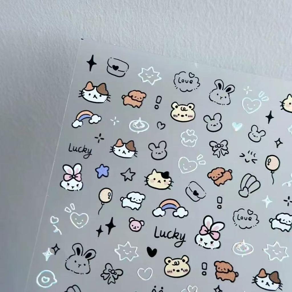 Super Cute Cartoon Stickers Collection DI High-value Decorative Stickers Student Pen Holder Transparent Flat Stickers