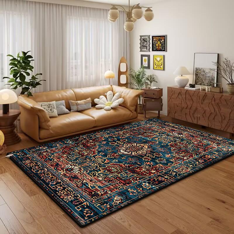 Bohemian Bedroom Room Soft Carpet Retro Persia Large Area Washable Living Room Rugs Printed Cloakroom Plush Mats
