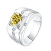 Luxury 1 Ct D Color Moissanite Diamond Ring S925 Sterling Silver Men's Jewelry For Wedding Engagement Gift Resizable