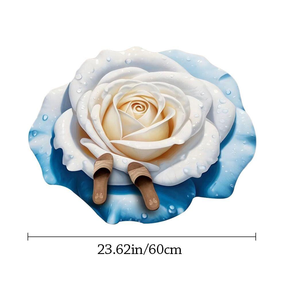 Special-shaped Flower Carpet Non-slip Soft Peony Floor Mat Absorbent 60x60cm Door Gasket for Living Room Tea Table Bedside