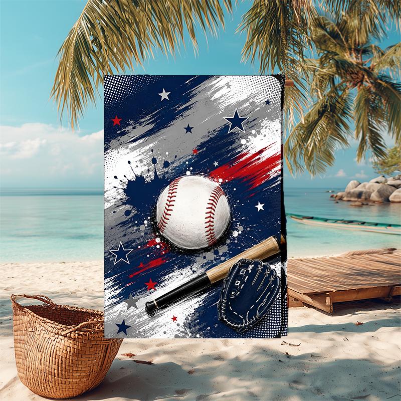 Ultra-Soft Beach Towel with Baseball Theme,Ideal for Pool - Camping, Diving - Perfect Travel Essential, Vibrant Beach Towel.