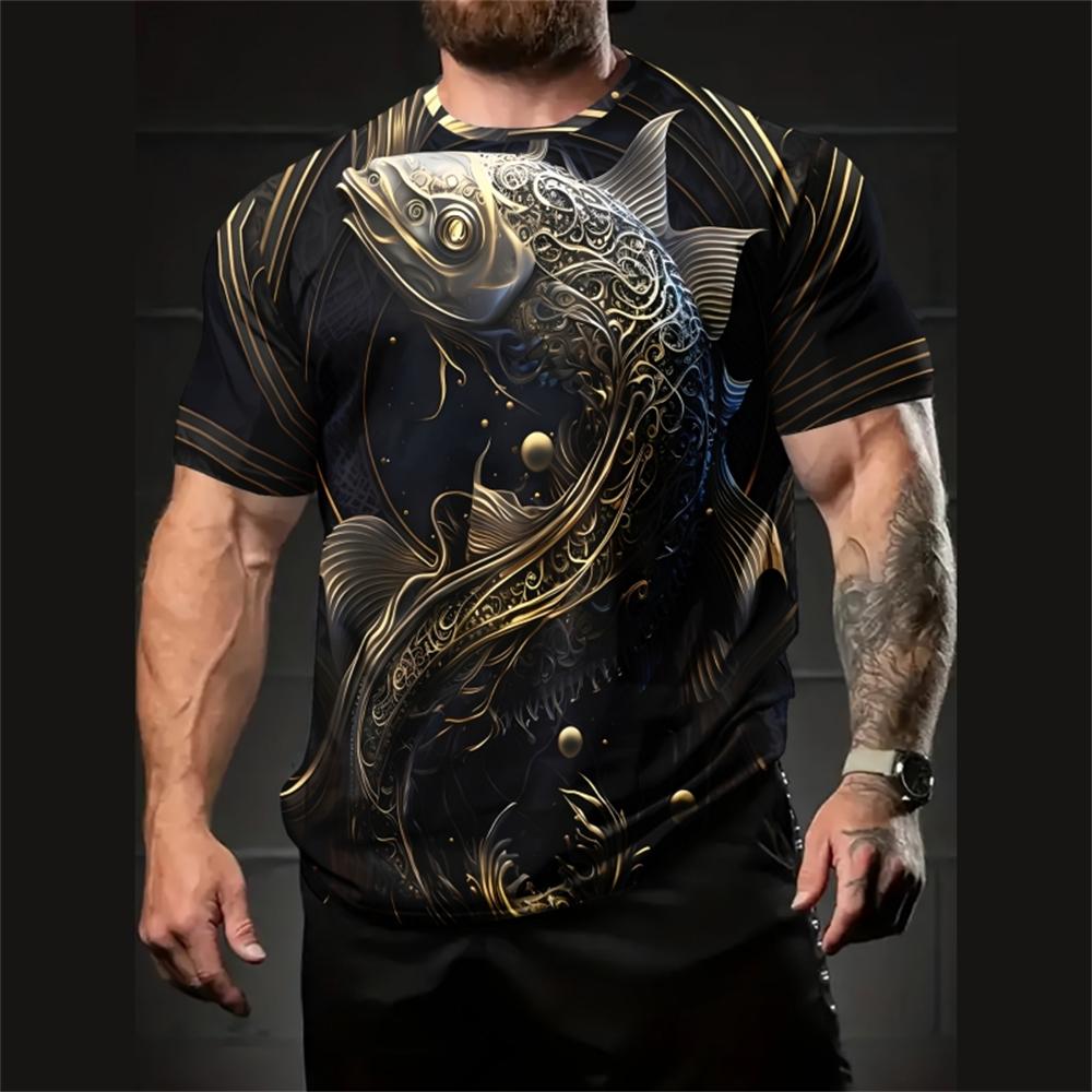 

Мужская футболка с принтом животных Футболки с коротким рукавом и металлическим принтом животных Летняя винтажная мода Уличная одежда Футболка большого размера Мужская одежда 5XL