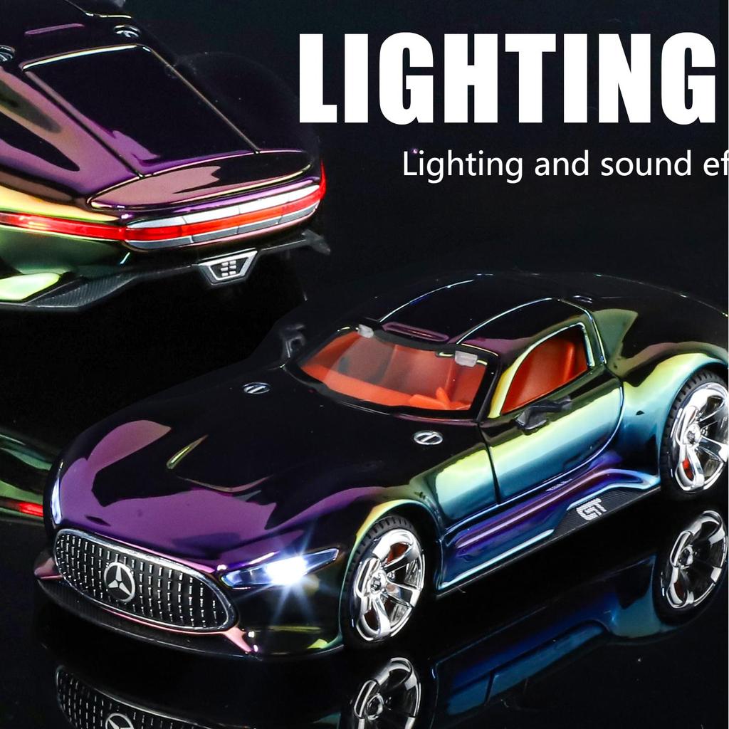 1/32 Benz VISION GT Super Concept Sportwagen Legierung Druckguss Modellauto Hohe Simulation Sammlerstück Kinderspielzeugauto Ton und Licht