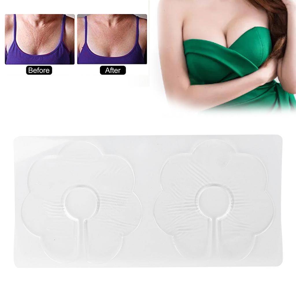 2pcs Flower Shaped Silicone Chest Wrinkle Pad Household Reusable Chest Anti Wrinkle Patch