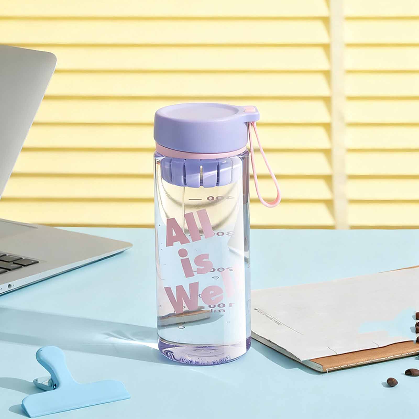 

Summer Water Bottle for Women, Student-Friendly Cute Plastic Cup with Handle and Tea Strainer, Portable Drink Bottle S