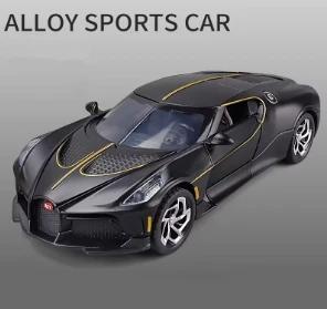 1:24 Lavoiturenoire Legierung Sportwagenmodell Die-Cast Metall Spielzeugfahrzeuge Automodell Simulation Sound und Licht Kinderspielzeug Geschenk