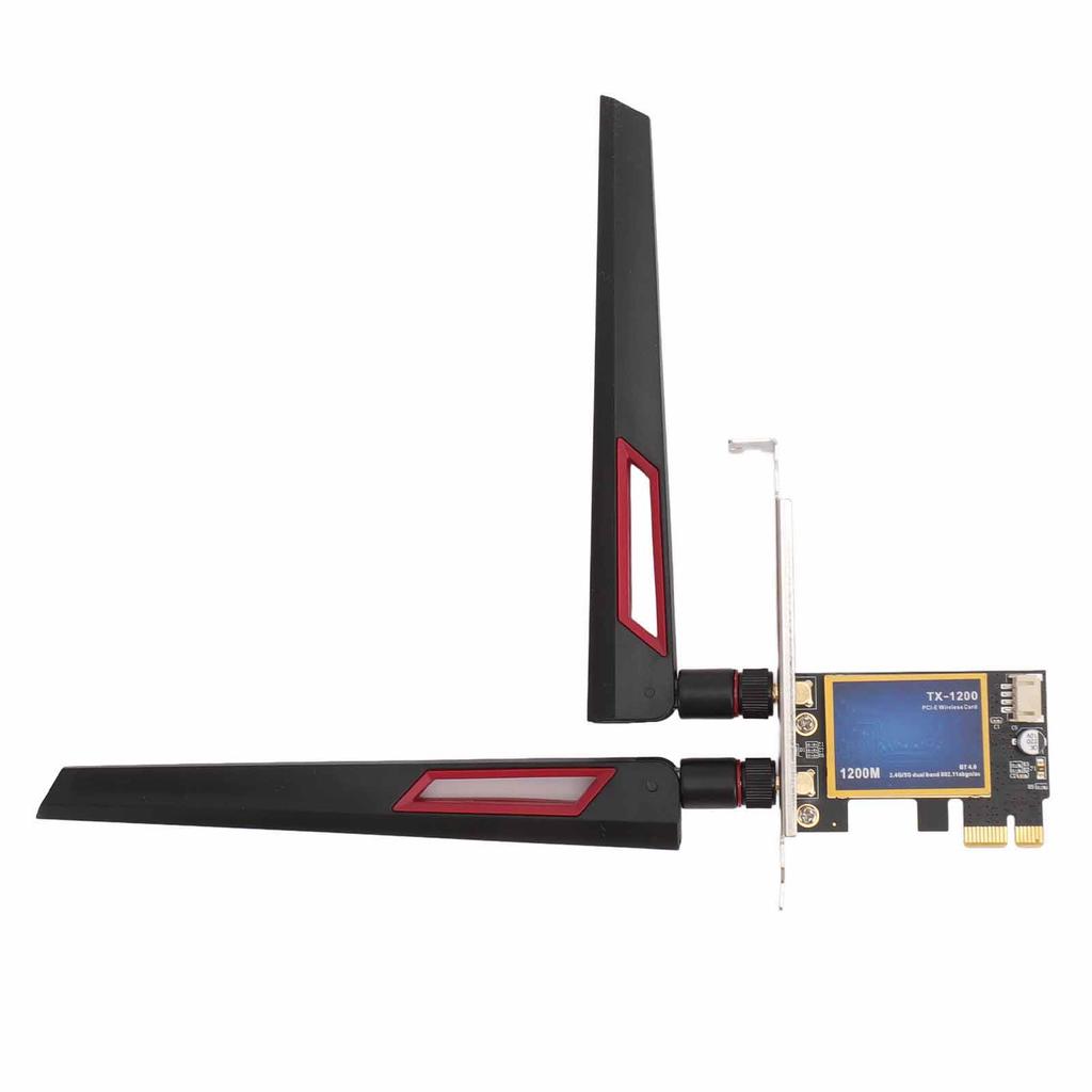 7260AC WiFi Card 2.4GHz 5GHz Bluetooth 4.0 1200Mbps PCIe X1 Wireless Network Adapter Card with 10dBi Dual Antenna for PC