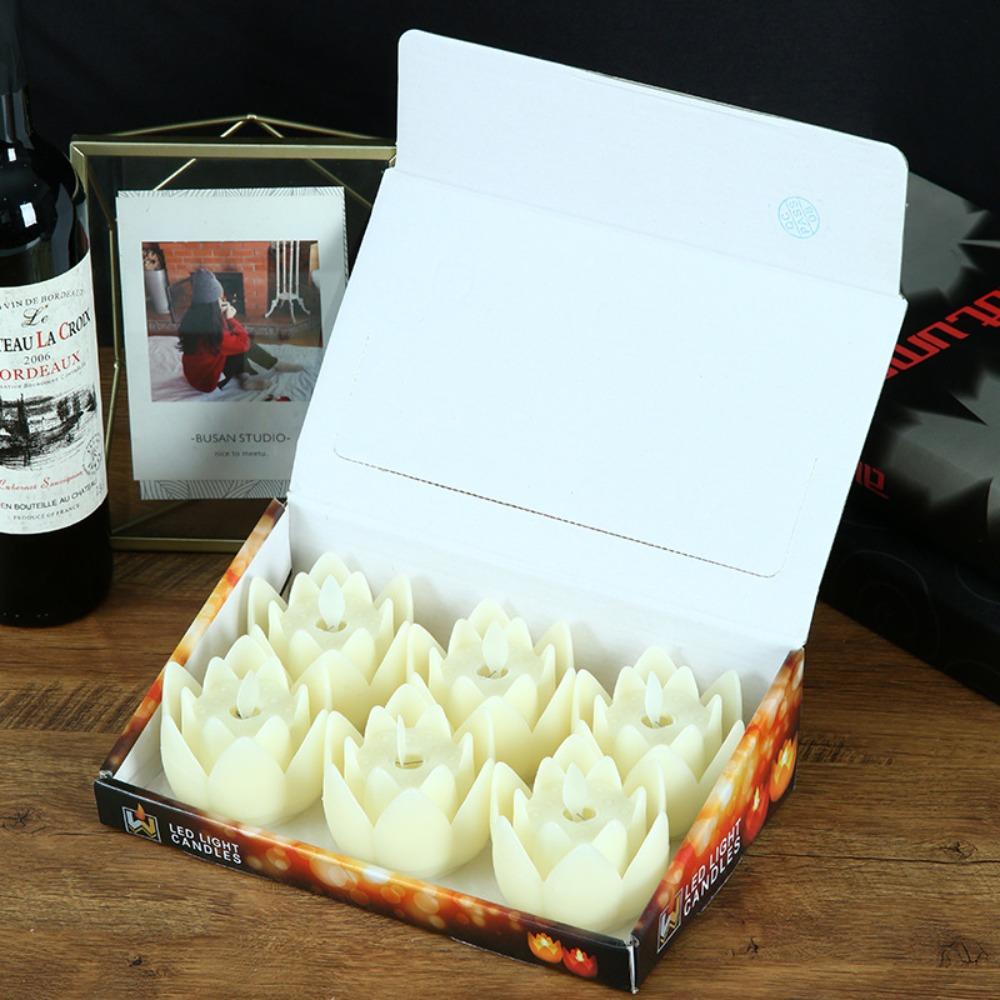 Decoration Flower Led Electronic Lamp Buddhist Hall Lanterns Wishing Lamp Lotus Candle Lamp