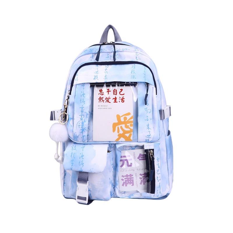 Schoolbag Chinese Style Printed Backpack Junior High School Student Antique Style Student Schoolbag Elementary School Student High Value Pain Bag