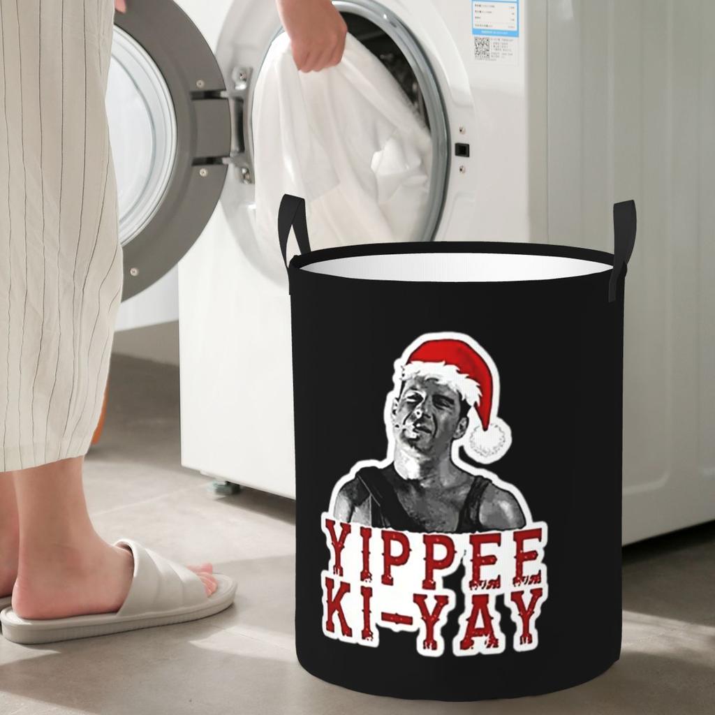 Yippie Ki-Yay Die Hard Christmas Foldable Laundry Baskets Dirty Clothes Sundries Storage Basket Large Waterproof Hamper