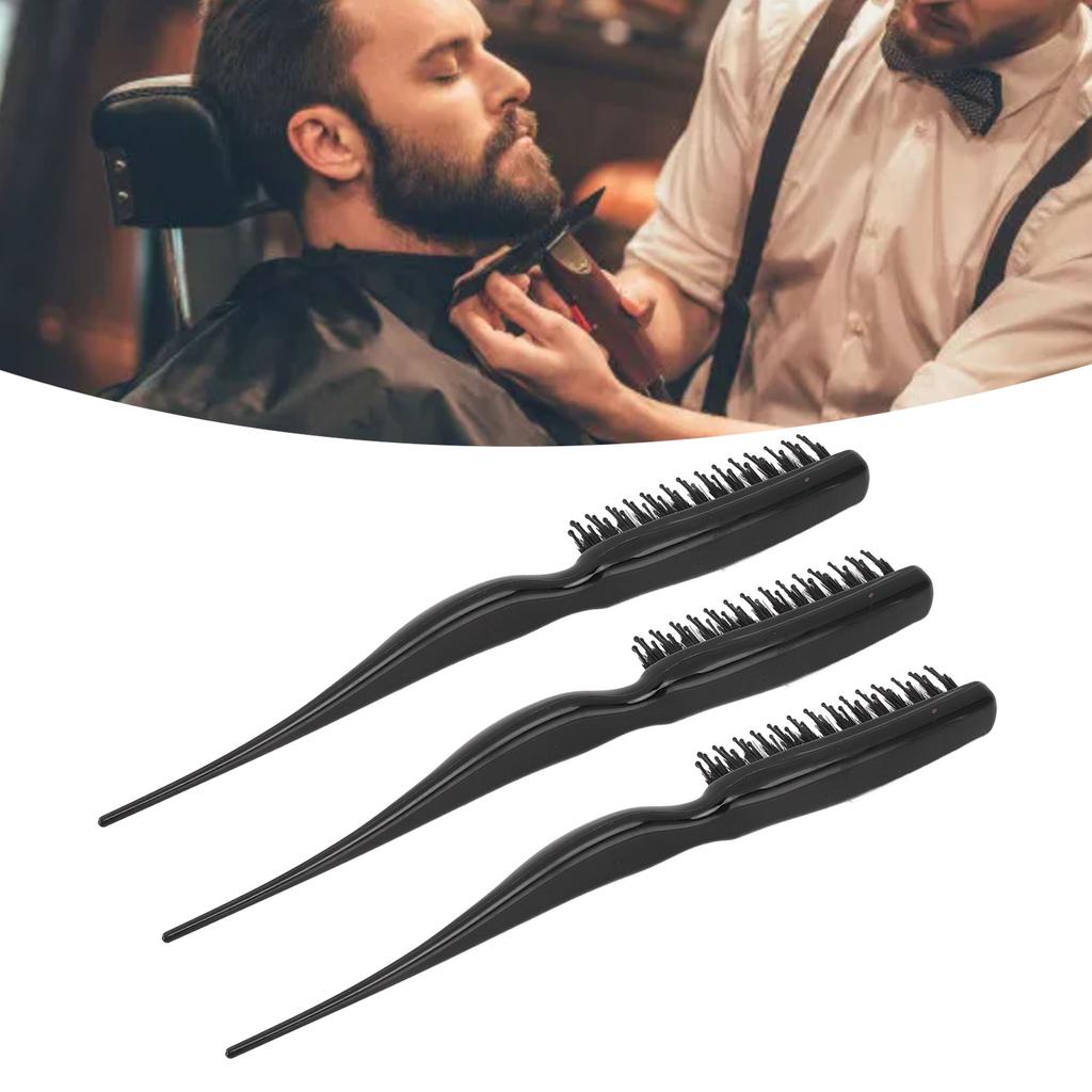 3Pcs Tsing Hair Brush Ergonomic Handle Portable Tsing Brush Rat Tail Comb for Home Travel