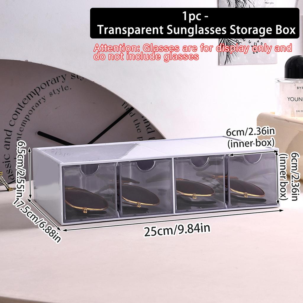 1 pezzo occhiali multifunzionale trasparente acrilico da tavolo scatola portaoggetti stile cassetto occhiali da sole donna organizer per occhiali da sole