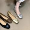 [Fan Gui]~ Low-heeled Commuter One-word Drag Summer Fairy Style Hollow and Versatile Outer Wear Sexy Bow Sandals