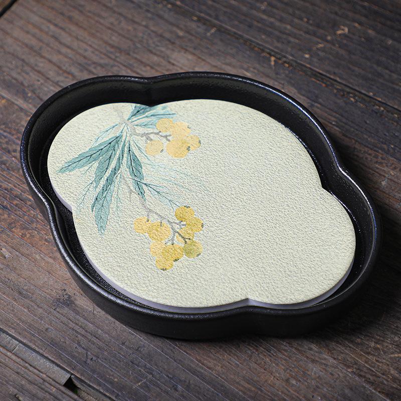 

Поднос для чая из грубой керамики в китайском стиле Поднос для заварочного чайника Дренажные поддоны для хранения воды Чайный сервиз Блюдце Декор для чайной церемонии Аксессуары