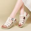 Women's Summer Black Leather Sandals Elevator Casual Slip On Plus Size Brown Walking Minimalist Roman Sandals for Girl