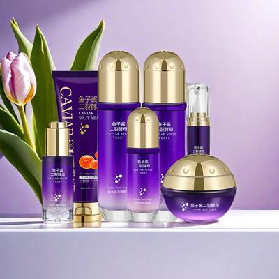 Set de Seis Piezas Set de Cuidado de la Piel con Caviar Tónico Facial Sérum Facial Limpieza Hidratante Poros para Mujeres Todos los Tipos de Piel Cuidado de la Piel