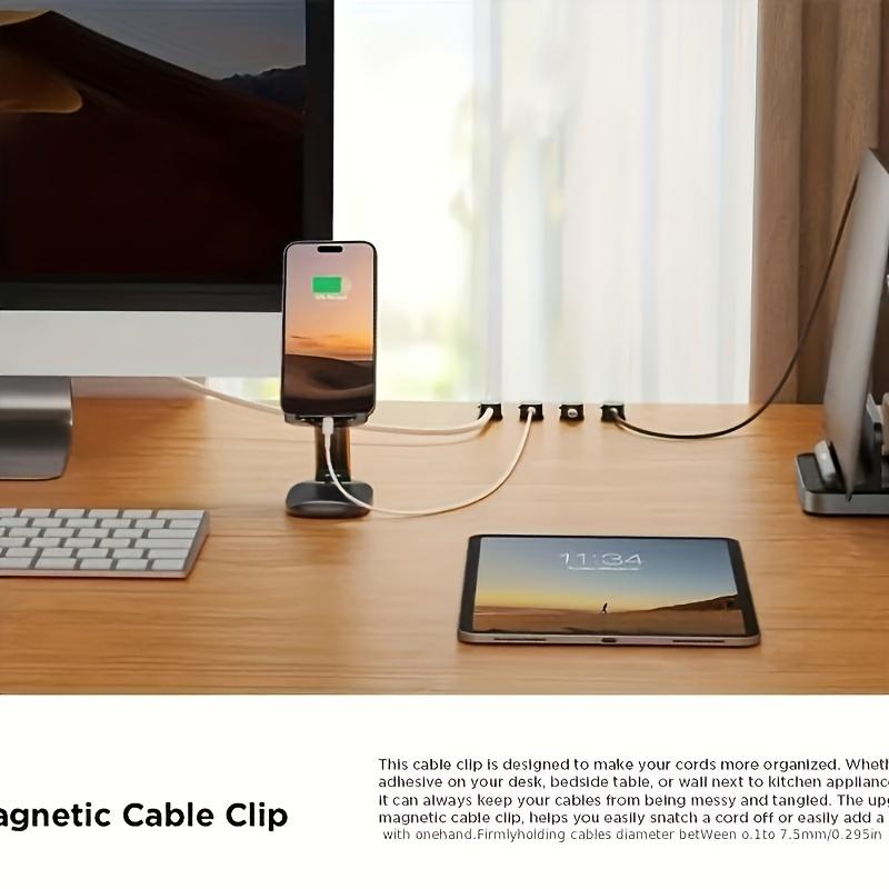 3/6pcs Magnetic Cable Organizer Holder Desktop Hidden Cord Clips Reusable Wire Storage Gadgets for Home Office Cables Management