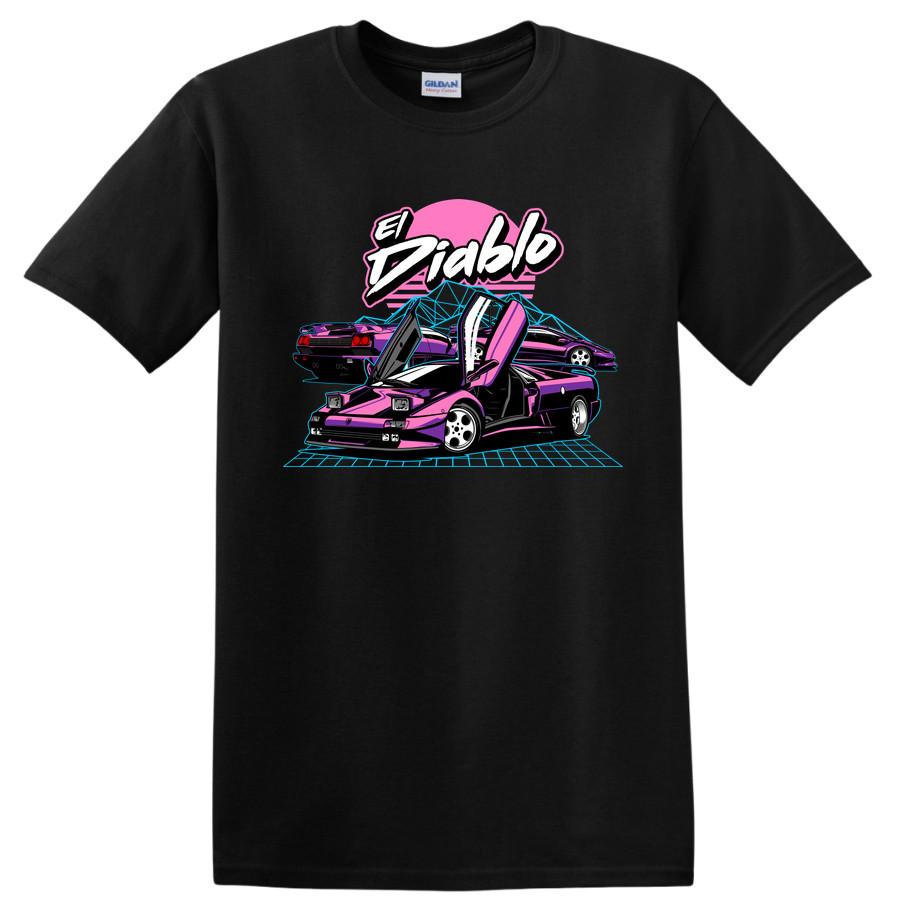 El Diablo Car T Shirt Retro Art Graphic Hot Rod Stylish Car Tee Design 2XL