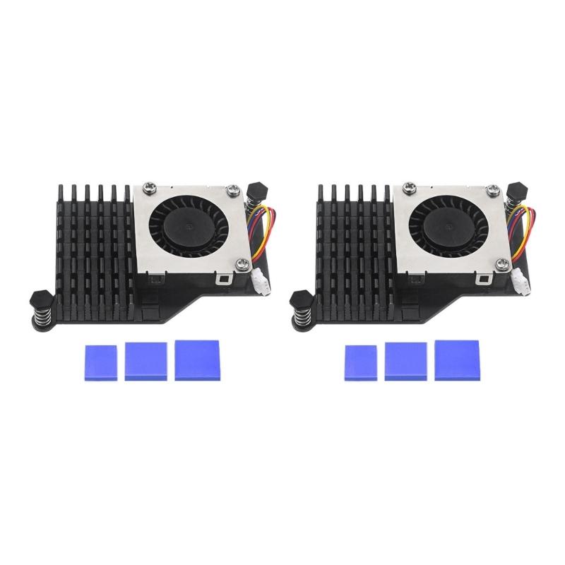 

Active Cooling Heat Sink Optimized For RPi 5 Efficient Temperature Control Low Noise Design 2PCS чёрный