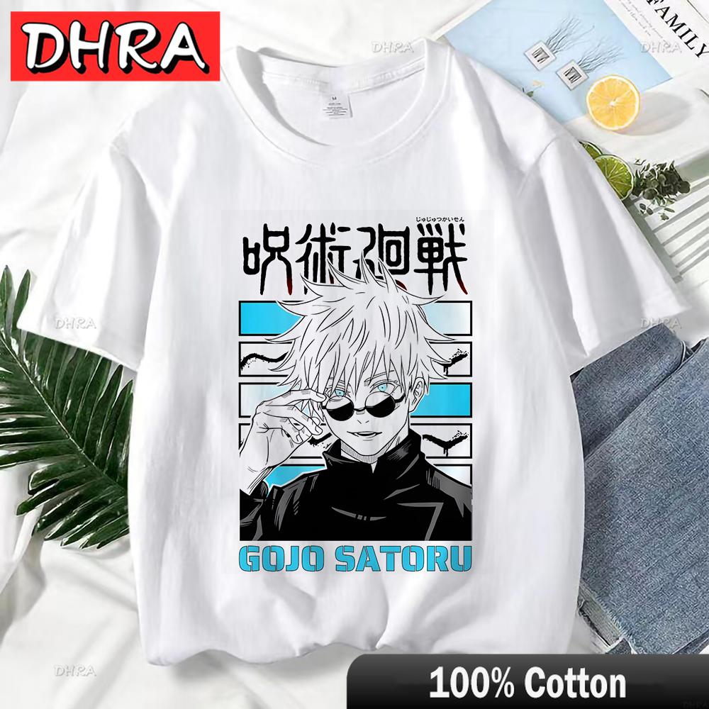 Japanese Anime Jujutsu Kaisen T Shirt for Women Gojo Satoru Print Graphic T Shirts Unisex Harajuku Fashion Casual Women Cute Tee