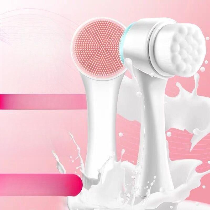 Double-sided Facial Cleansing Brush - Facial Cleansing Device with Soft Bristles and Silicone Material for The Face