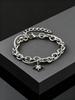 Retro Silver Color Stainless Steel Double-layer Bracelet for Men, Hip Hop Punk Style Star Charm Bracelets, Fashion Cool Jewelry