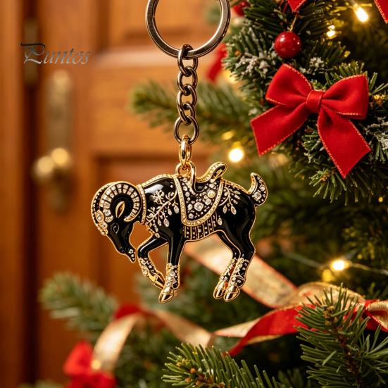 Animal Lover Keychain Acrylic Black Sheep Keyhcain, Goat Shaped Car Key Ring Pendant, Backpack Handbag Charm Hanging Decoration