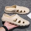 Men's Sandals Light Slip-on Jelly Shoes Slippers Men Breathable Non-Slip Beach Soft Bottom Closed Toe Shoes Water Footwear Flats