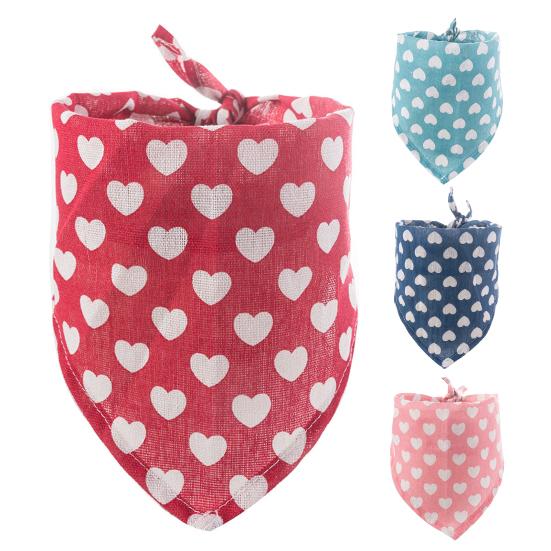 Dog Bandanas Love Heart Pattern Washable Breathable Cat Neckerchief Bib Pet Triangle Scarf