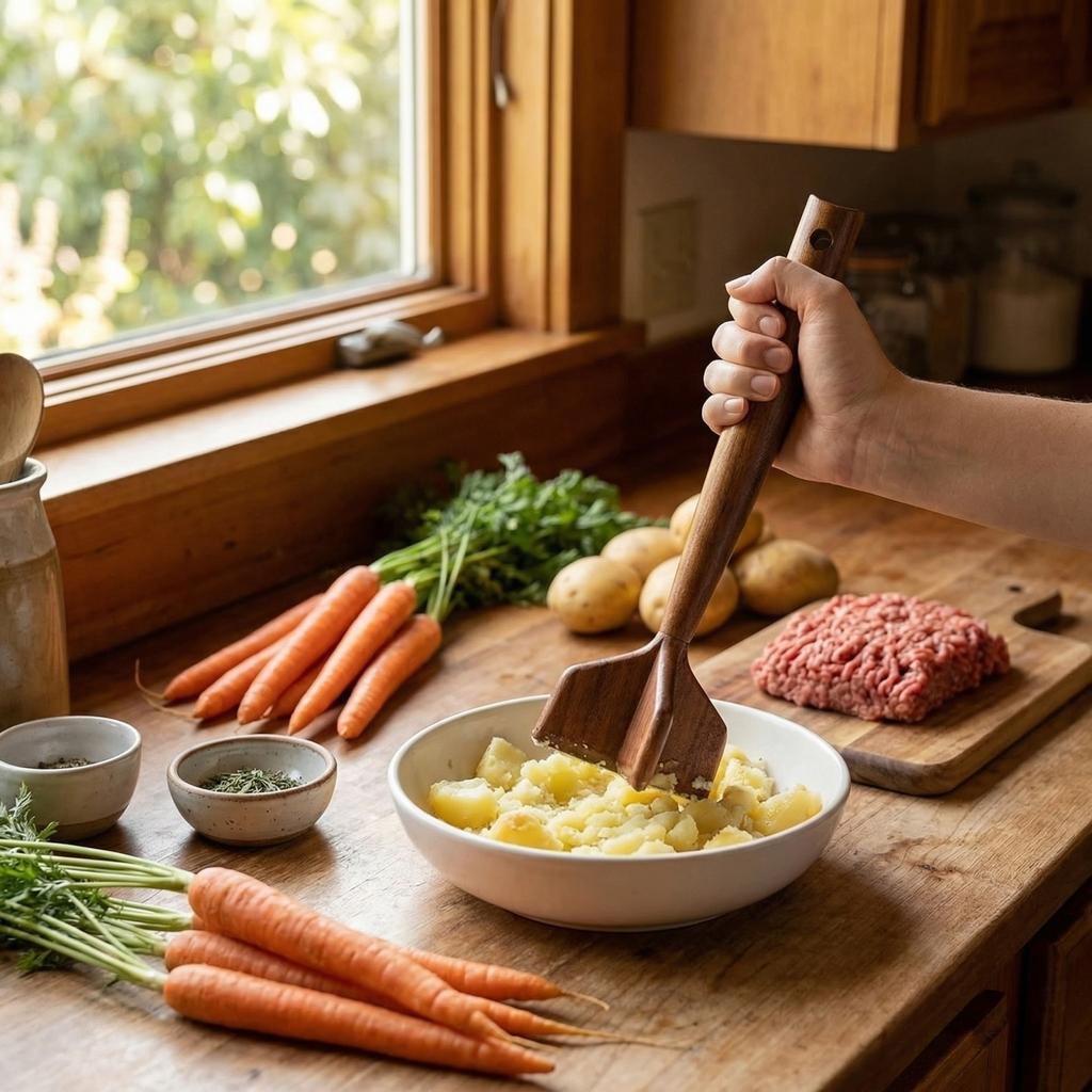 Wooden Potato Masher Meat Masher Meat Foam Maker Potato Mash Maker
