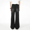 American high street black ripped jeans men's and women's summer new ins trendy brand straight loose mopping wide-leg pants