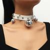 Sexy Punk Gotic din piele PU Choker Metal Link Lanț Clopot Colier Femei Negru Choker Guler Bijuterii Cosplay Accesorii Harajuku