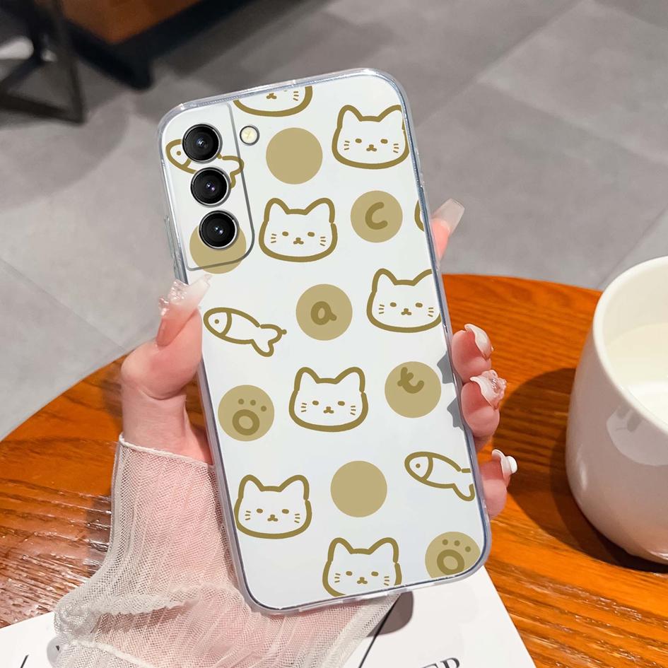 Back Cover For Samsung S21 S22 S23 Ultra Plus S6 S7 S9 Edge Bumper Case Screen Protector Luxury Graffiti Butterfly Silicone Soft TPU Transparent Shell