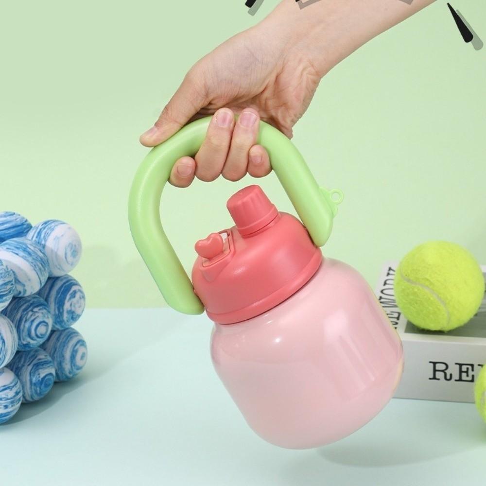 Leak-proof Thermal Cup 650ml Student Straw Cup Cute Vacuum Flask