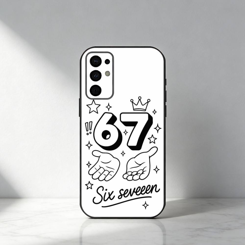 67 S-Six S-Seven S-Style  Phone Case For Samsung S25,S24,S21,S22,S23,S30,Ultra,S20,Plus,Fe,Note,5G Black Cover