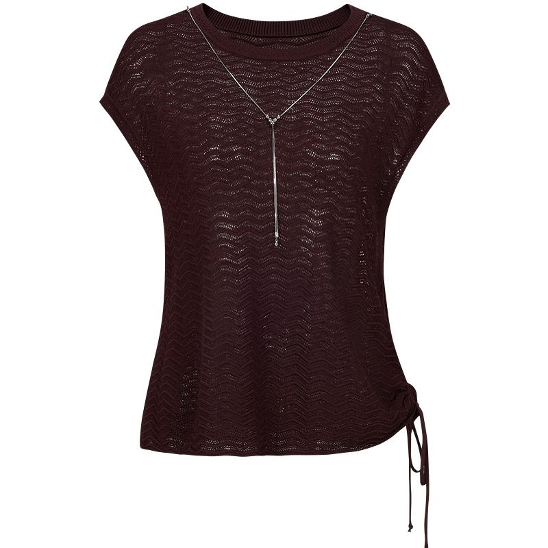 Jiu Zi Elegant Sleeveless Knit Top L темный кофе