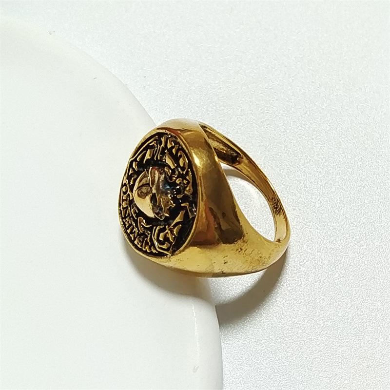 Via Mori Memento Totenkopfring Kreuz Überzogener Kreativer Ring