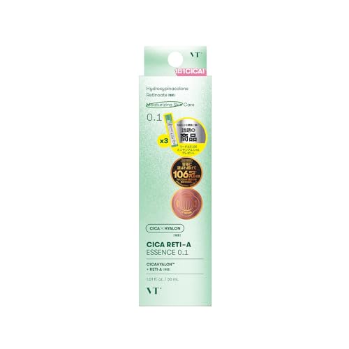 VTCOSMETICS VT CICA Essence, Moisturizing for Sensitive and Dry Skin (Includes 3 Bonus Retina & Leadle Shots 100ml each)
