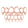 European Six-Tooth & Four-Tooth Hollow Fangs with Flat Teeth Hip Hop Grill Set