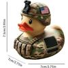 Armed Army Duck,Veteran Tribute Duck,Military Uniform Armed Forces Resin Ducks for Jeeps Ducking,Veterans Memorial Duck Honoring Veterans Rubber