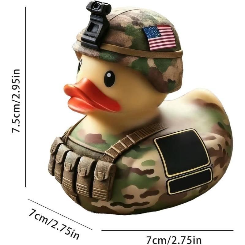 Armed Army Duck,Veteran Tribute Duck,Military Uniform Armed Forces Resin Ducks for Jeeps Ducking,Veterans Memorial Duck Honoring Veterans Rubber