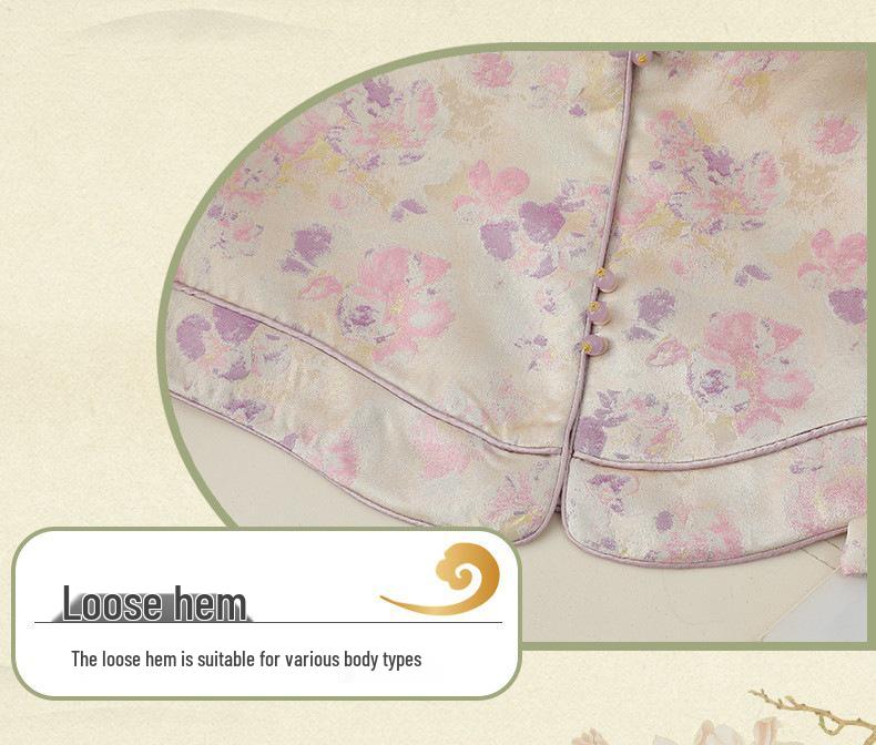 Modern Chinese-Style Reversible Cross-Collar Vest - Trendy Mother's Day Floral Slim-Fit