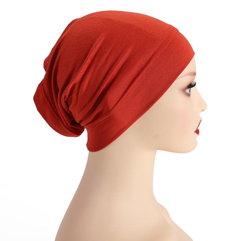 Soft Modal Inner Hijab Cap Muslim Stretch Turban Cap Islamic Underscarf Bonnet Hat Female Headband Tube Cap Turbante