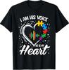 Autismus Awareness Mama Shirt Ich bin seine Stimme Er ist mein Herz T-Shirt