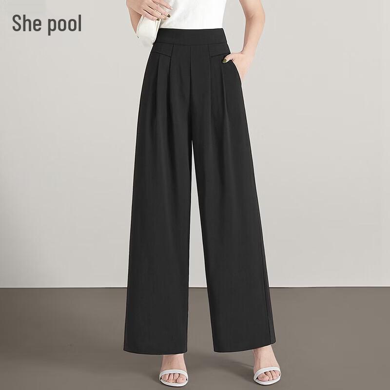 Women s High-Waist Pleated Draped Wide-Leg Pants XL