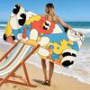 Colorful Cartoon Characters 2D Flat Print Beach Towel, Large Soft Quick Dry Towel for Beach Camping SwimmingZSTJ0915166