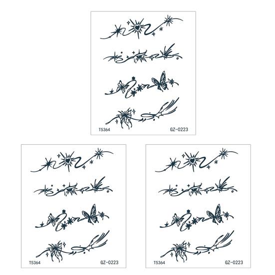 Yousheng 3Pcs Waterproof Tattoo Sticker for Men Women, Face Body Arm Chest Shoulder Thigh Waist Temporary Tattoo Decal, Long Lasting Body Art Fake