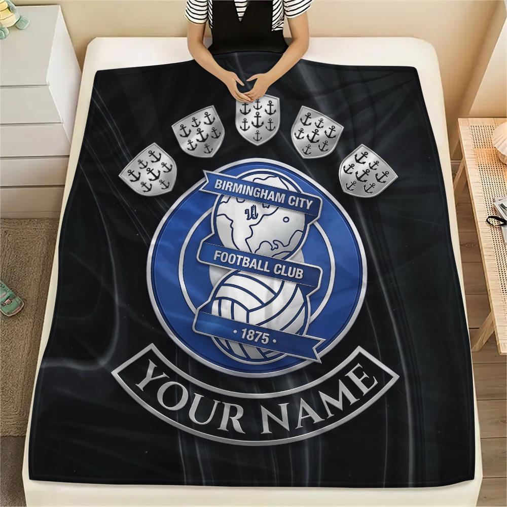 Custom Name Birmingham City2 Flannel Blanket, High quality Comfortable for All Seasons, Home Decor, Warmth and Comfort