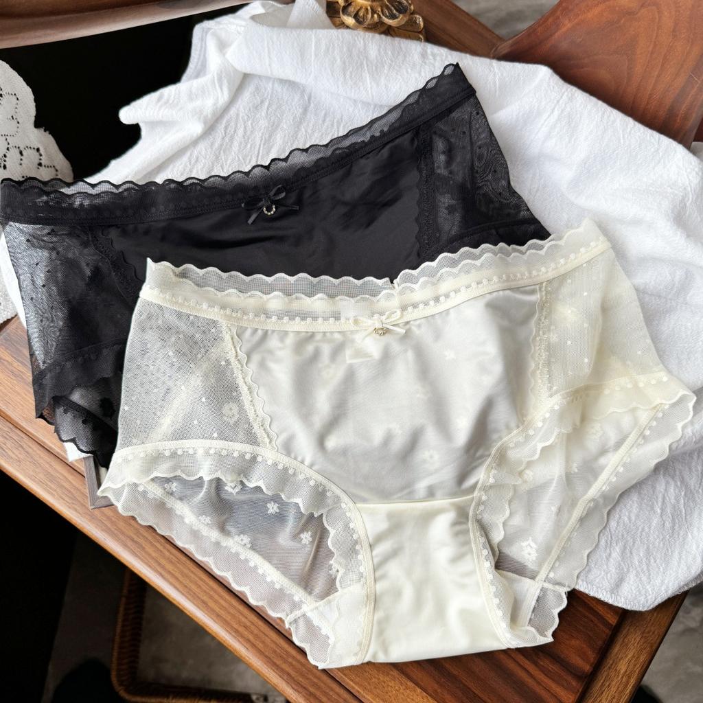 Damen Frühling und Sommer Sexy Spitze Kante Eis Netz Gaze Dreiecks-Slips